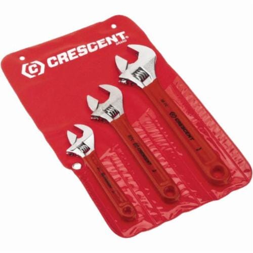 Crescent® AC26810CV Adjustable Wrench Set, 3 Pieces, 6 to 10 in, Polished Chrome